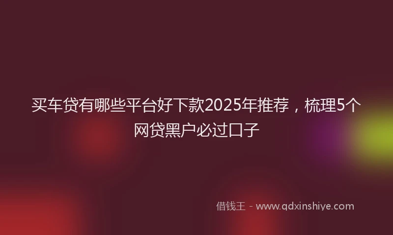 买车贷有哪些平台好下款2025年推荐，梳理5个网贷黑户必过口子