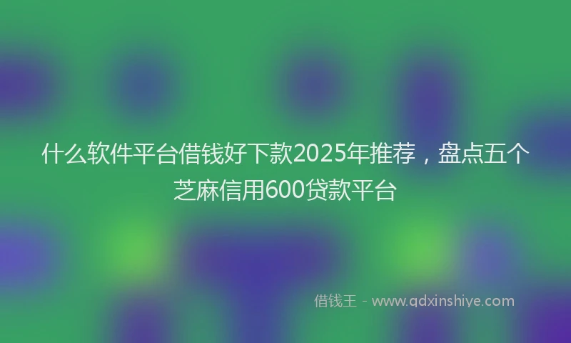 什么软件平台借钱好下款2025年推荐，盘点五个芝麻信用600贷款平台