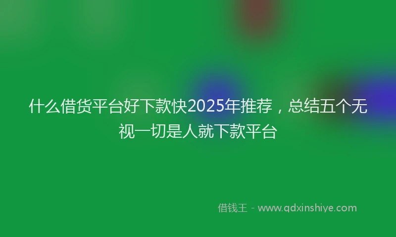 什么借货平台好下款快2025年推荐，总结五个无视一切是人就下款平台