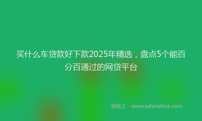买什么车贷款好下款2025年精选，盘点5个能百分百通过的网贷平台