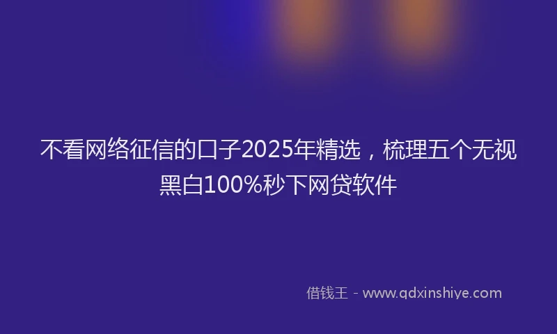 不看网络征信的口子2025年精选，梳理五个无视黑白100%秒下网贷软件