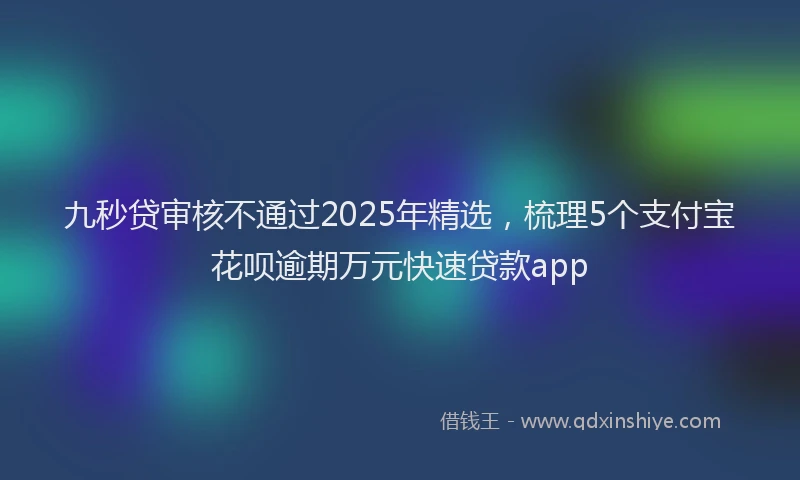 九秒贷审核不通过2025年精选，梳理5个支付宝花呗逾期万元快速贷款app