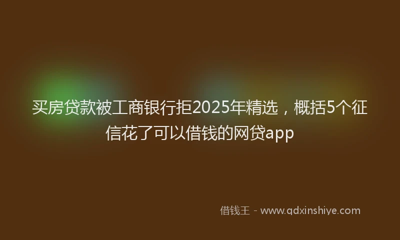 买房贷款被工商银行拒2025年精选，概括5个征信花了可以借钱的网贷app