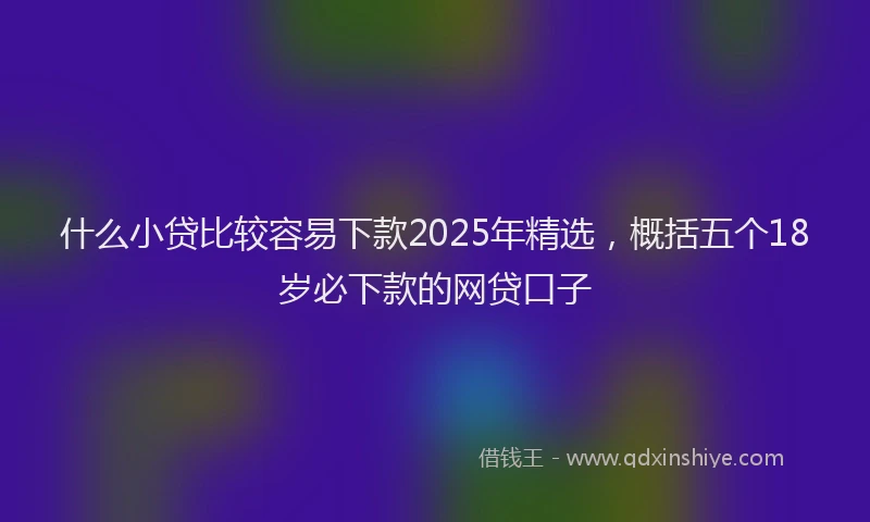 什么小贷比较容易下款2025年精选，概括五个18岁必下款的网贷口子