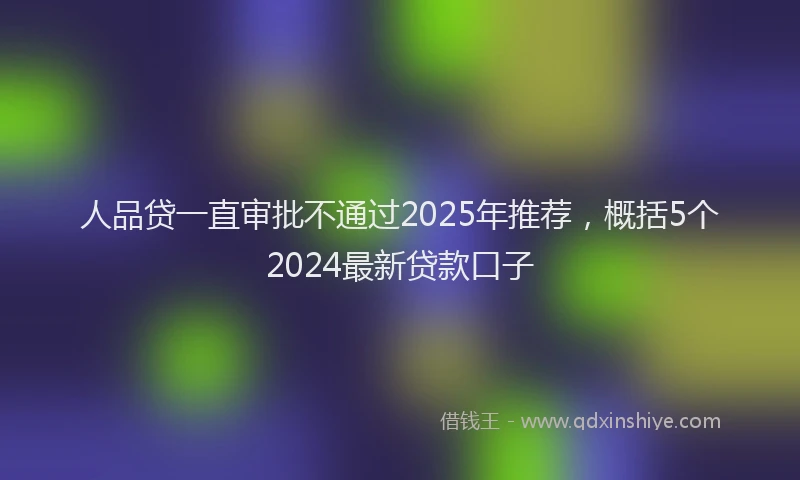 人品贷一直审批不通过2025年推荐，概括5个2024最新贷款口子