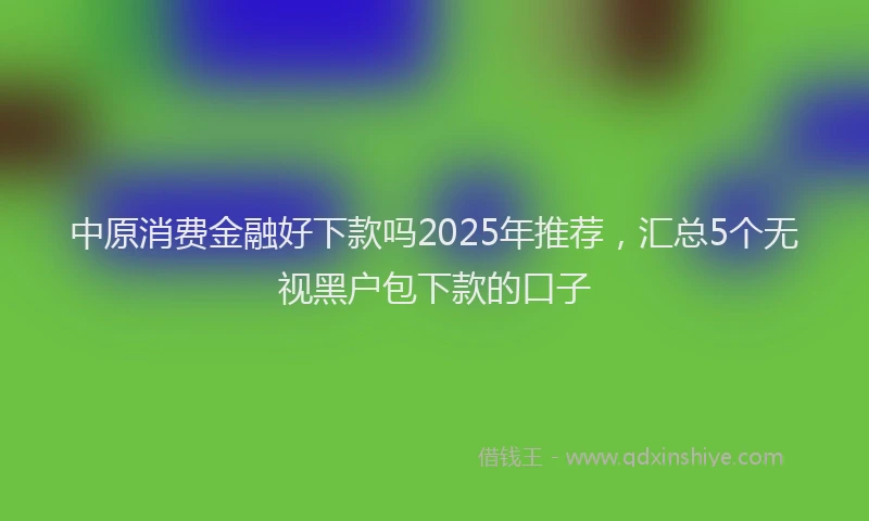 中原消费金融好下款吗2025年推荐，汇总5个无视黑户包下款的口子