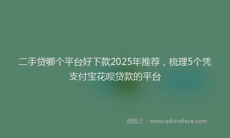 二手贷哪个平台好下款2025年推荐，梳理5个凭支付宝花呗贷款的平台