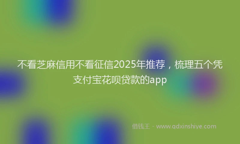 不看芝麻信用不看征信2025年推荐，梳理五个凭支付宝花呗贷款的app