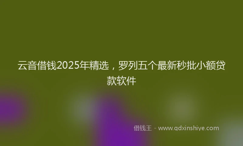 云音借钱2025年精选，罗列五个最新秒批小额贷款软件