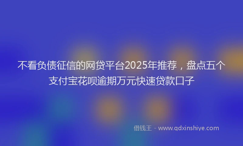 不看负债征信的网贷平台2025年推荐，盘点五个支付宝花呗逾期万元快速贷款口子