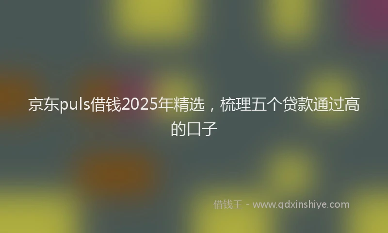 京东puls借钱2025年精选，梳理五个贷款通过高的口子