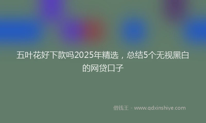五叶花好下款吗2025年精选，总结5个无视黑白的网贷口子
