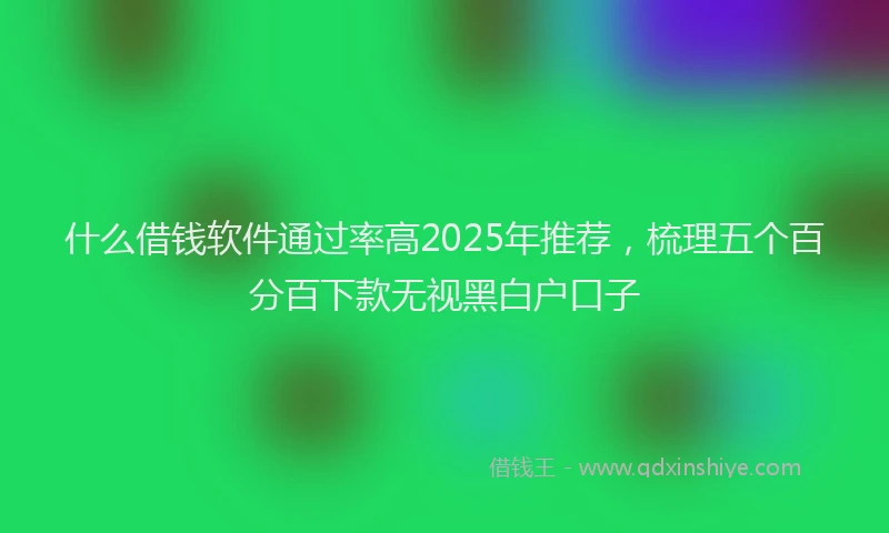 什么借钱软件通过率高2025年推荐，梳理五个百分百下款无视黑白户口子