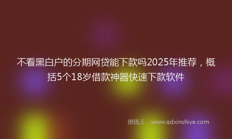 不看黑白户的分期网贷能下款吗2025年推荐，概括5个18岁借款神器快速下款软件
