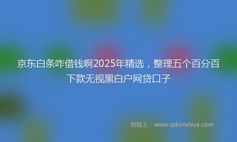 京东白条咋借钱啊2025年精选，整理五个百分百下款无视黑白户网贷口子