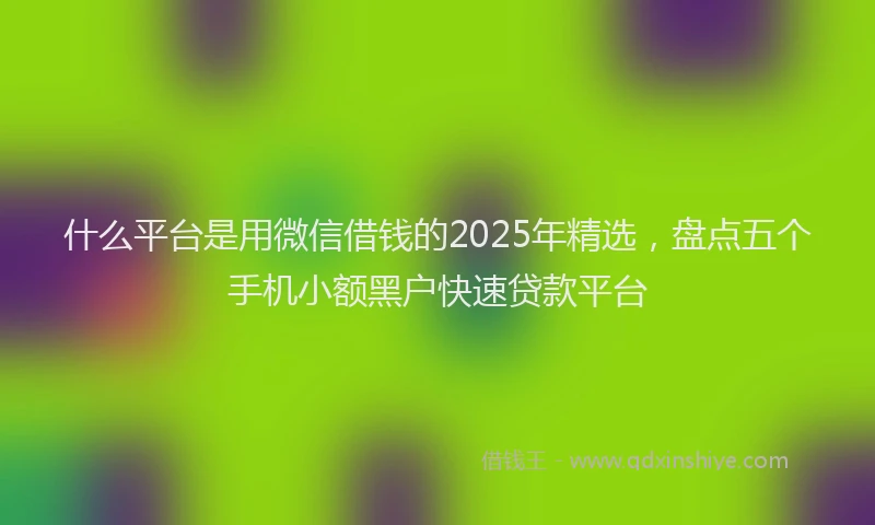 什么平台是用微信借钱的2025年精选，盘点五个手机小额黑户快速贷款平台