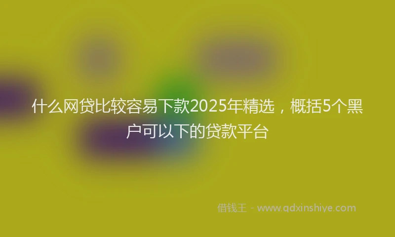 什么网贷比较容易下款2025年精选，概括5个黑户可以下的贷款平台