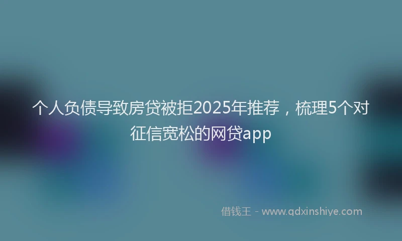 个人负债导致房贷被拒2025年推荐，梳理5个对征信宽松的网贷app