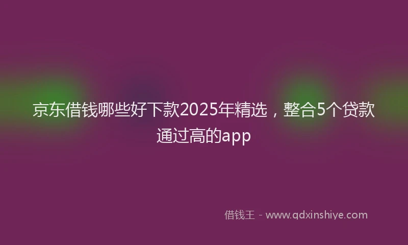 京东借钱哪些好下款2025年精选，整合5个贷款通过高的app