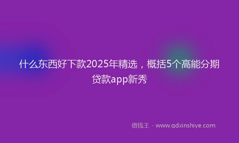 什么东西好下款2025年精选，概括5个高能分期贷款app新秀