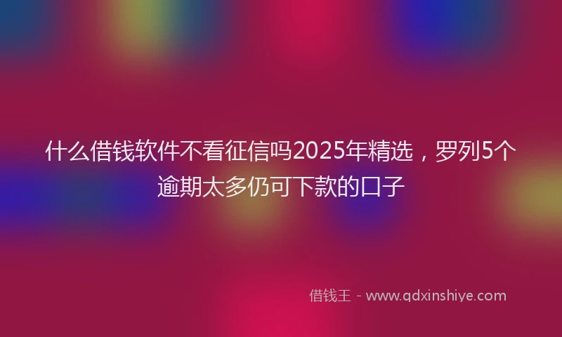 什么借钱软件不看征信吗2025年精选，罗列5个逾期太多仍可下款的口子