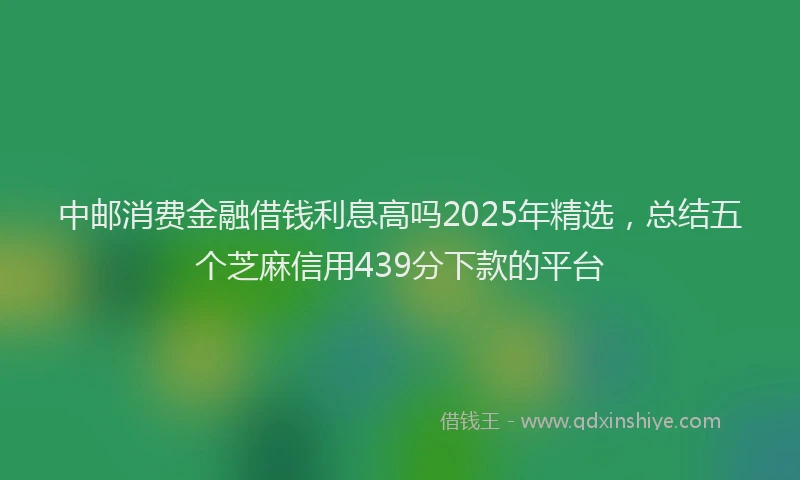 中邮消费金融借钱利息高吗2025年精选，总结五个芝麻信用439分下款的平台