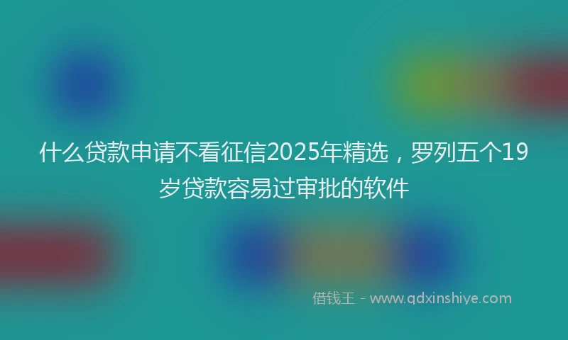 什么贷款申请不看征信2025年精选，罗列五个19岁贷款容易过审批的软件