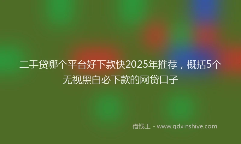 二手贷哪个平台好下款快2025年推荐，概括5个无视黑白必下款的网贷口子