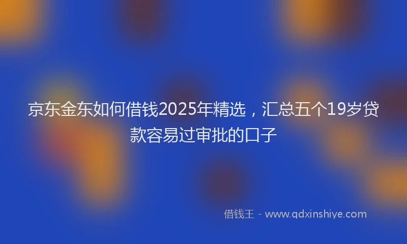 京东金东如何借钱2025年精选，汇总五个19岁贷款容易过审批的口子