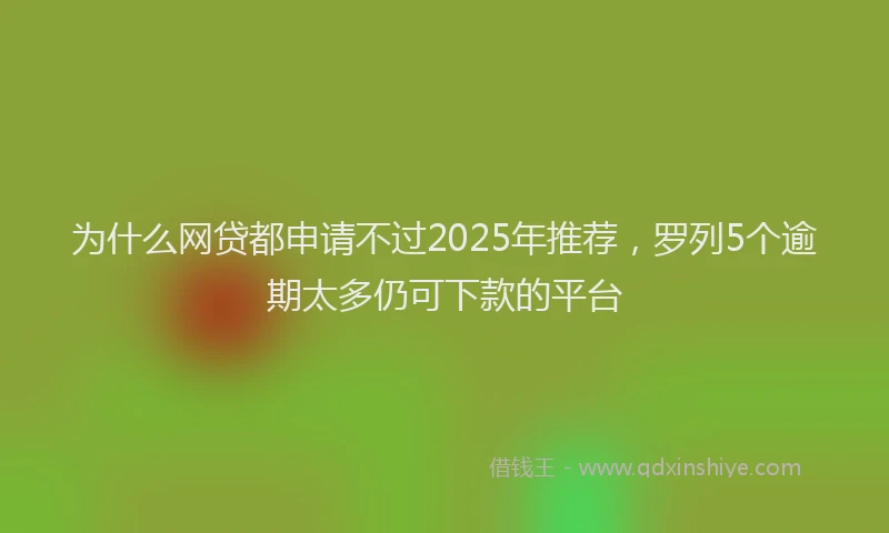 为什么网贷都申请不过2025年推荐，罗列5个逾期太多仍可下款的平台