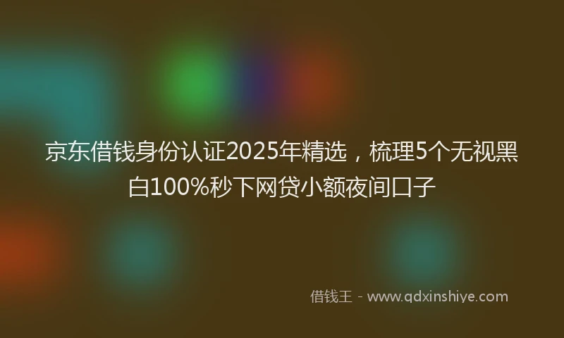 京东借钱身份认证2025年精选，梳理5个无视黑白100%秒下网贷小额夜间口子