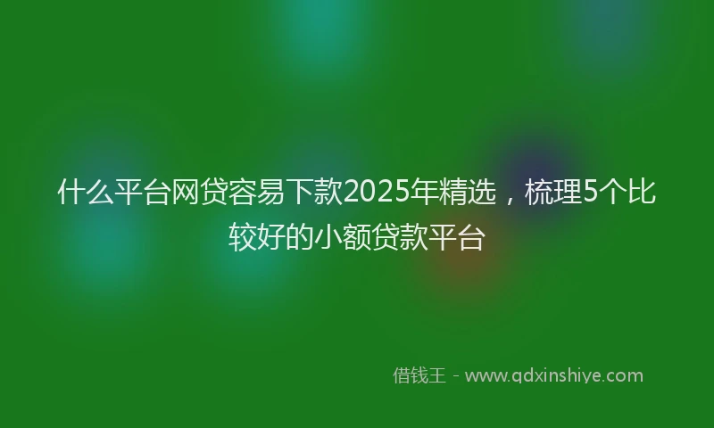 什么平台网贷容易下款2025年精选，梳理5个比较好的小额贷款平台