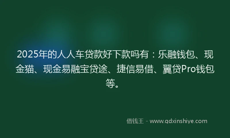 2025年的人人车贷款好下款吗有：乐融钱包、现金猫、现金易融宝贷途、捷信易借、翼贷Pro钱包等。