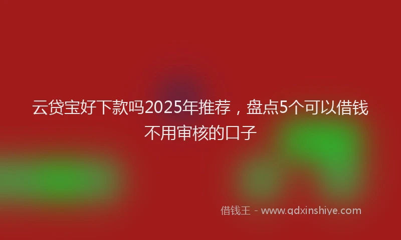云贷宝好下款吗2025年推荐，盘点5个可以借钱不用审核的口子