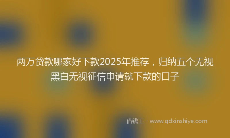 两万贷款哪家好下款2025年推荐，归纳五个无视黑白无视征信申请就下款的口子