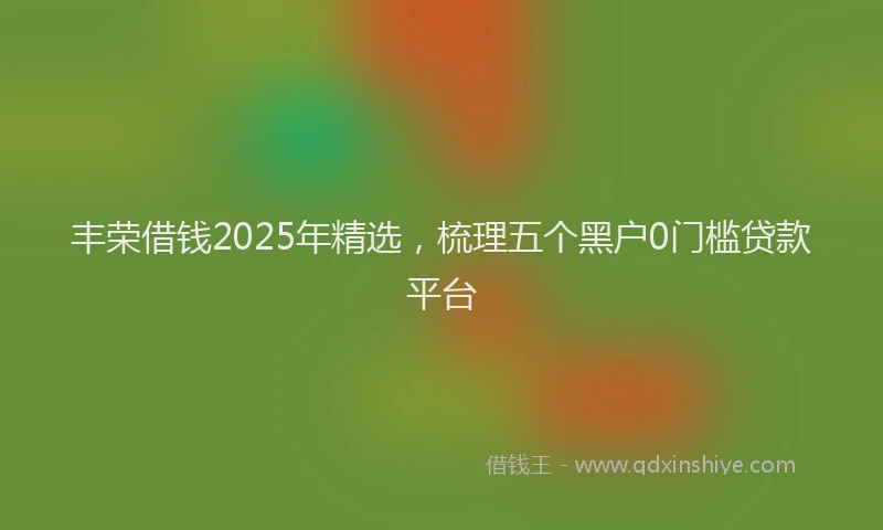 丰荣借钱2025年精选，梳理五个黑户0门槛贷款平台