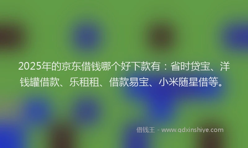 2025年的京东借钱哪个好下款有：省时贷宝、洋钱罐借款、乐租租、借款易宝、小米随星借等。