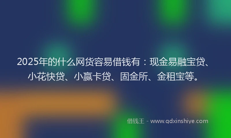 2025年的什么网货容易借钱有：现金易融宝贷、小花快贷、小赢卡贷、固金所、金租宝等。
