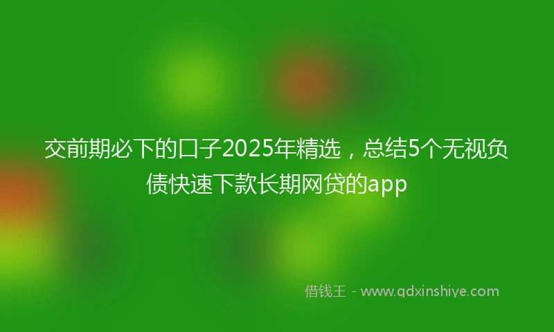 交前期必下的口子2025年精选，总结5个无视负债快速下款长期网贷的app