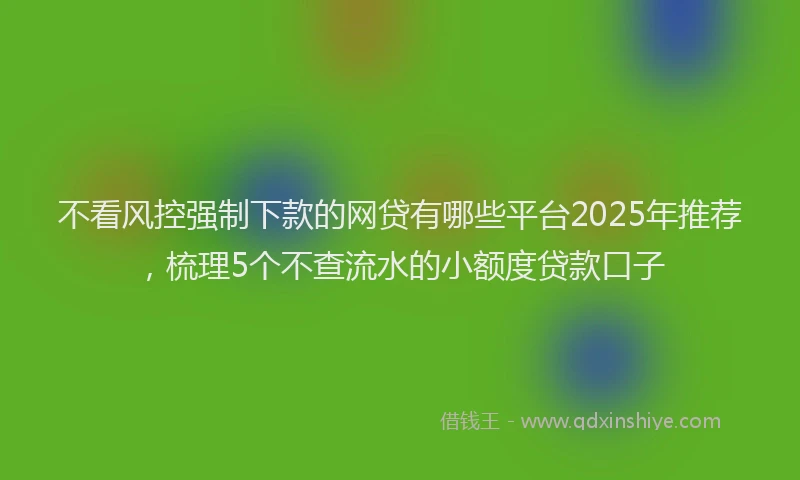 不看风控强制下款的网贷有哪些平台2025年推荐，梳理5个不查流水的小额度贷款口子