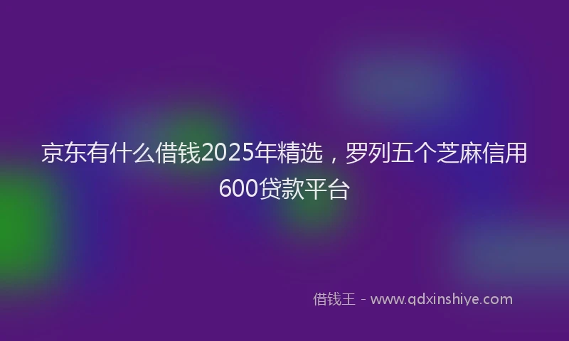 京东有什么借钱2025年精选，罗列五个芝麻信用600贷款平台