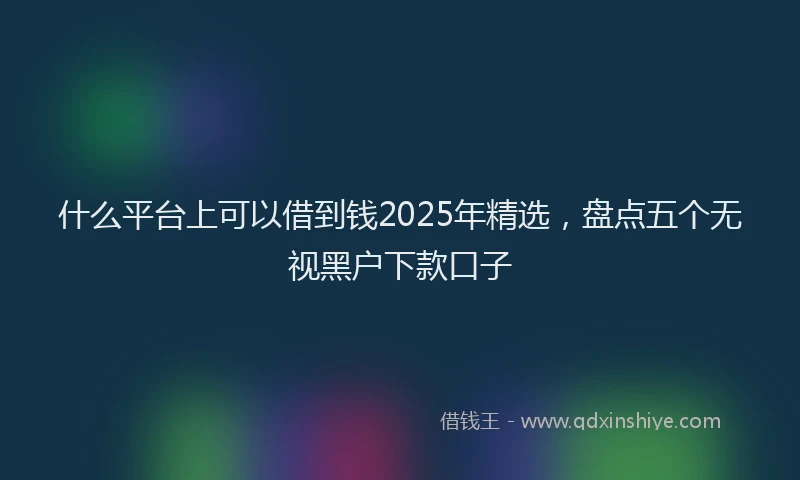 什么平台上可以借到钱2025年精选，盘点五个无视黑户下款口子