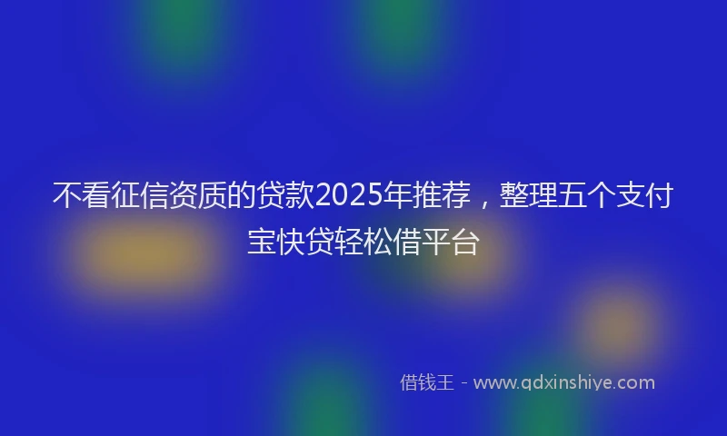 不看征信资质的贷款2025年推荐，整理五个支付宝快贷轻松借平台