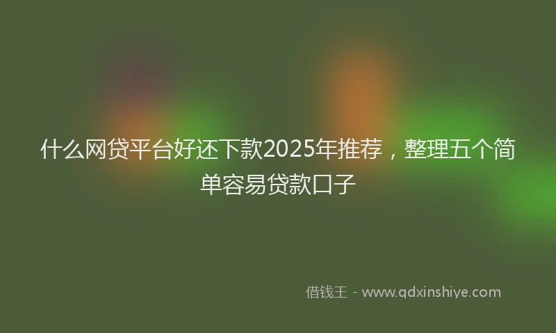 什么网贷平台好还下款2025年推荐，整理五个简单容易贷款口子