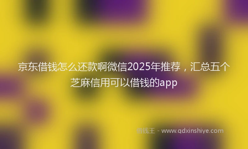 京东借钱怎么还款啊微信2025年推荐，汇总五个芝麻信用可以借钱的app