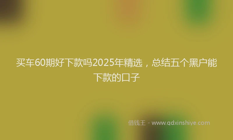 买车60期好下款吗2025年精选，总结五个黑户能下款的口子