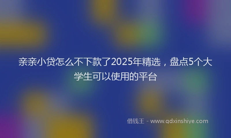 亲亲小贷怎么不下款了2025年精选，盘点5个大学生可以使用的平台