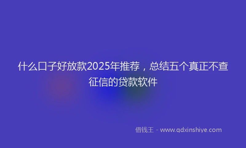 什么口子好放款2025年推荐，总结五个真正不查征信的贷款软件