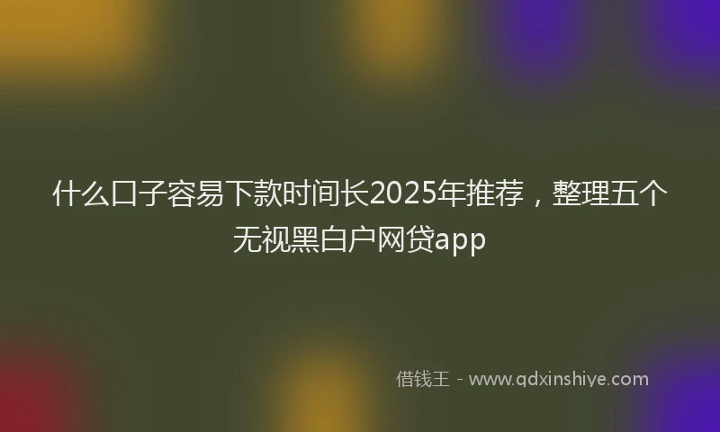 什么口子容易下款时间长2025年推荐，整理五个无视黑白户网贷app