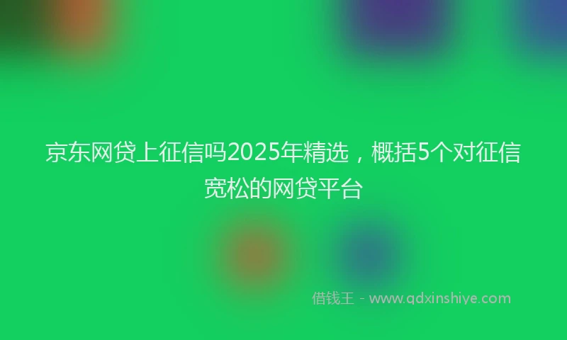 京东网贷上征信吗2025年精选，概括5个对征信宽松的网贷平台